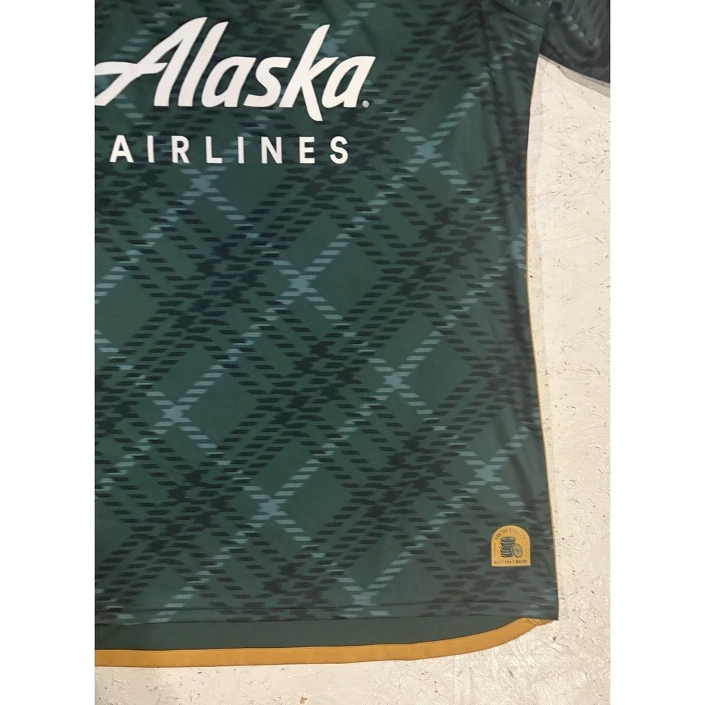 Adidas Portland Timbers 2023 Heritage Jersey Green Plaid Mens Large Slim HY5451